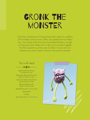 cover image of Gronk the Monster Soft Toy Pattern